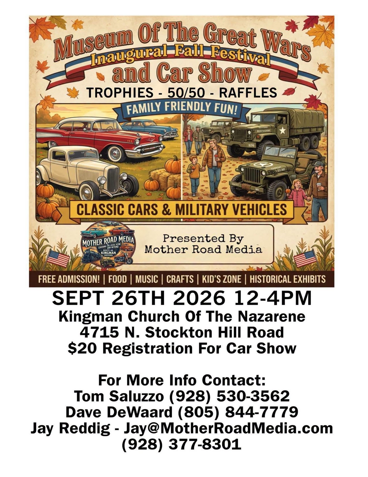 Museum Of The Great Wars inaugural fall festival and car show flyer
